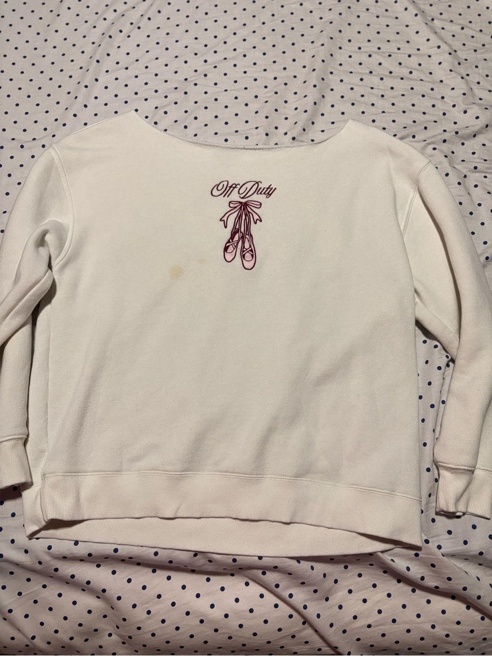wild fable White Sweatshirt with Pink Ballet Shoe Graphic